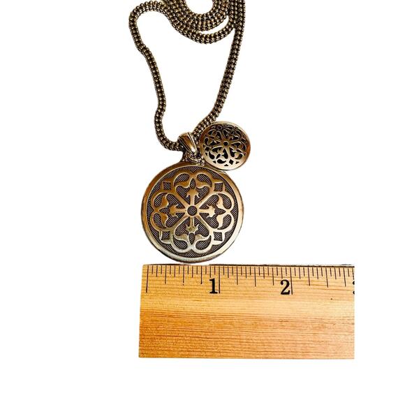 Brighton Necklace Double Mandala Filigree Silver Tone16-18 inches Adjustable - Picture 4 of 14